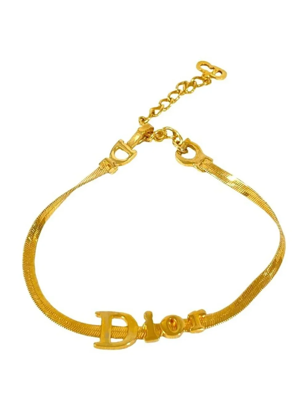 Dior Vintage Logo Bracelet Gold Plated